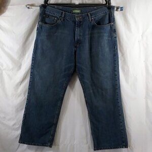 Lee Men's Blue Premium Relaxed Fit 100% COTTON Straight Leg Jeans Size 42x29